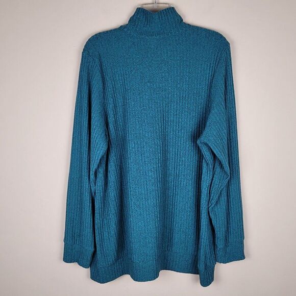 Torrid Relaxed Fit Super Soft Plush Rib Quarter Zip Sweatshirt Green Size 3X - Picture 5 of 14